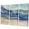 Designart - Coast Blue Sea Waves Watercolour - Modern Farmhouse Canvas Art